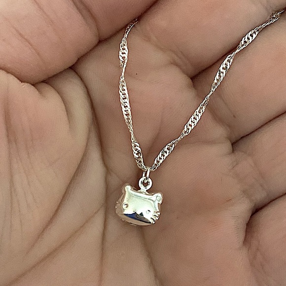 Hello Kitty Sterling Silver Pendant Handmade Necklace - Picture 1 of 3
